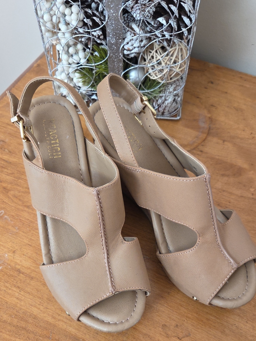 Kenneth Cole Reaction: Neutral Tan Women's Slingback Heeled Sandals